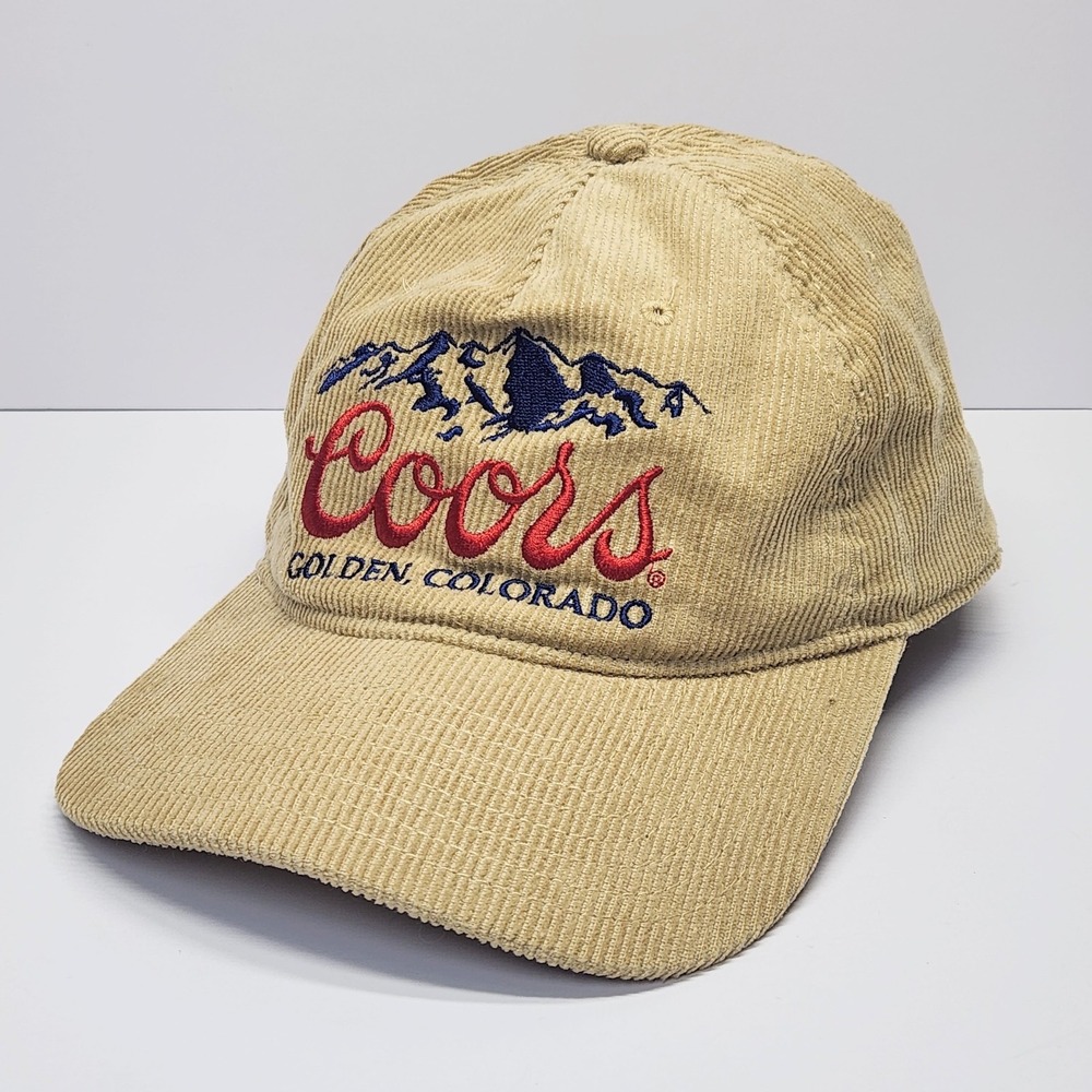 Coors Banquet Hat Cap Snap Back Mens One Size Beige Corduroy Golden Colorado